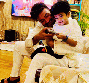 Shakib Khan with son Shehzad Khan Vir